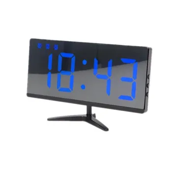 

Multifunction LED Mirror Clock Snooze Display Time Night LCD Light Table Desktop Digital Alarm Clock With USB Cable