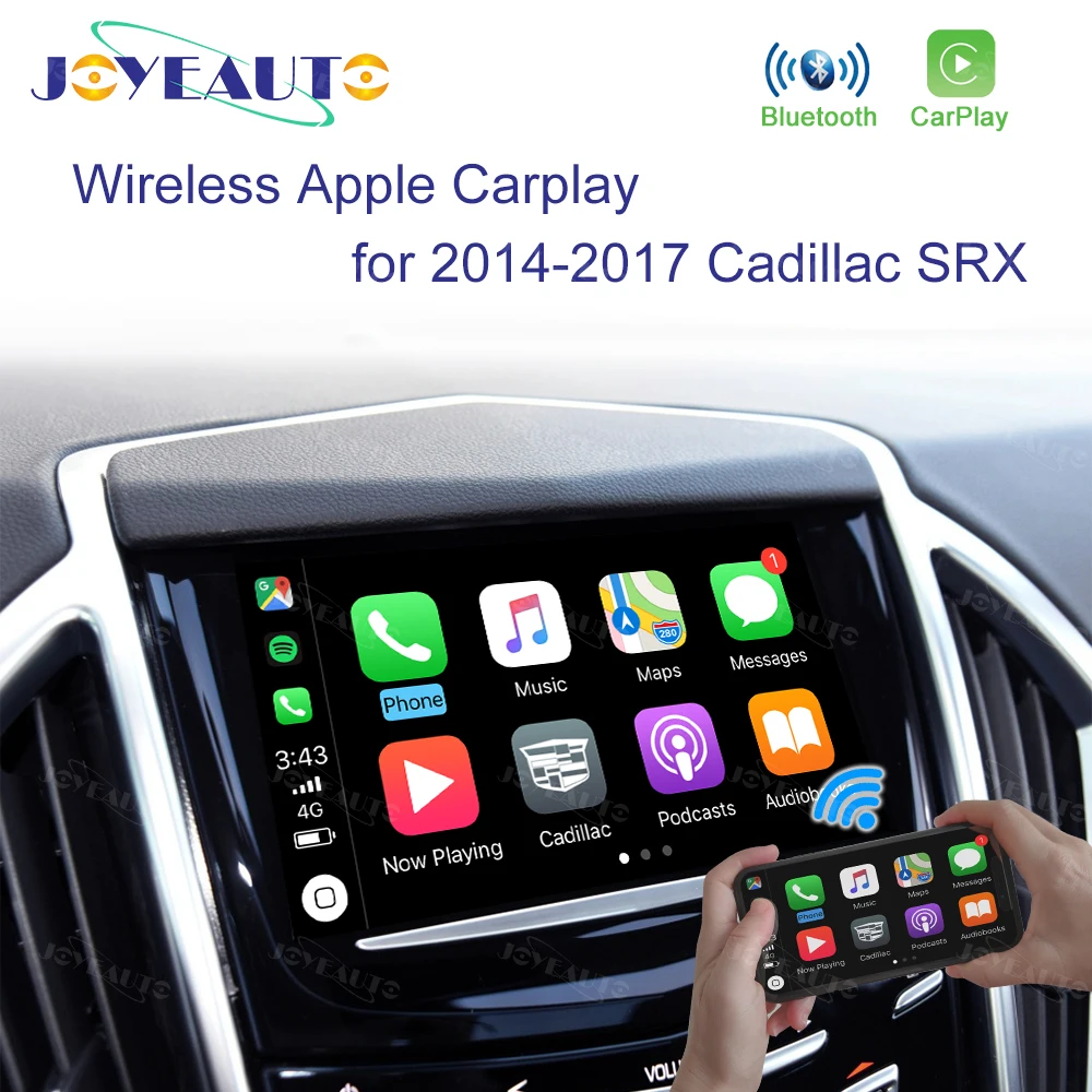 FOR SRX Joyeauto беспроводной Apple Carplay для Cadillac XTS ATS SRX CTS XT5- Android авто зеркало в форме яблока iOS Wifi автомобиль играть Airplay - Цвет: FOR SRX