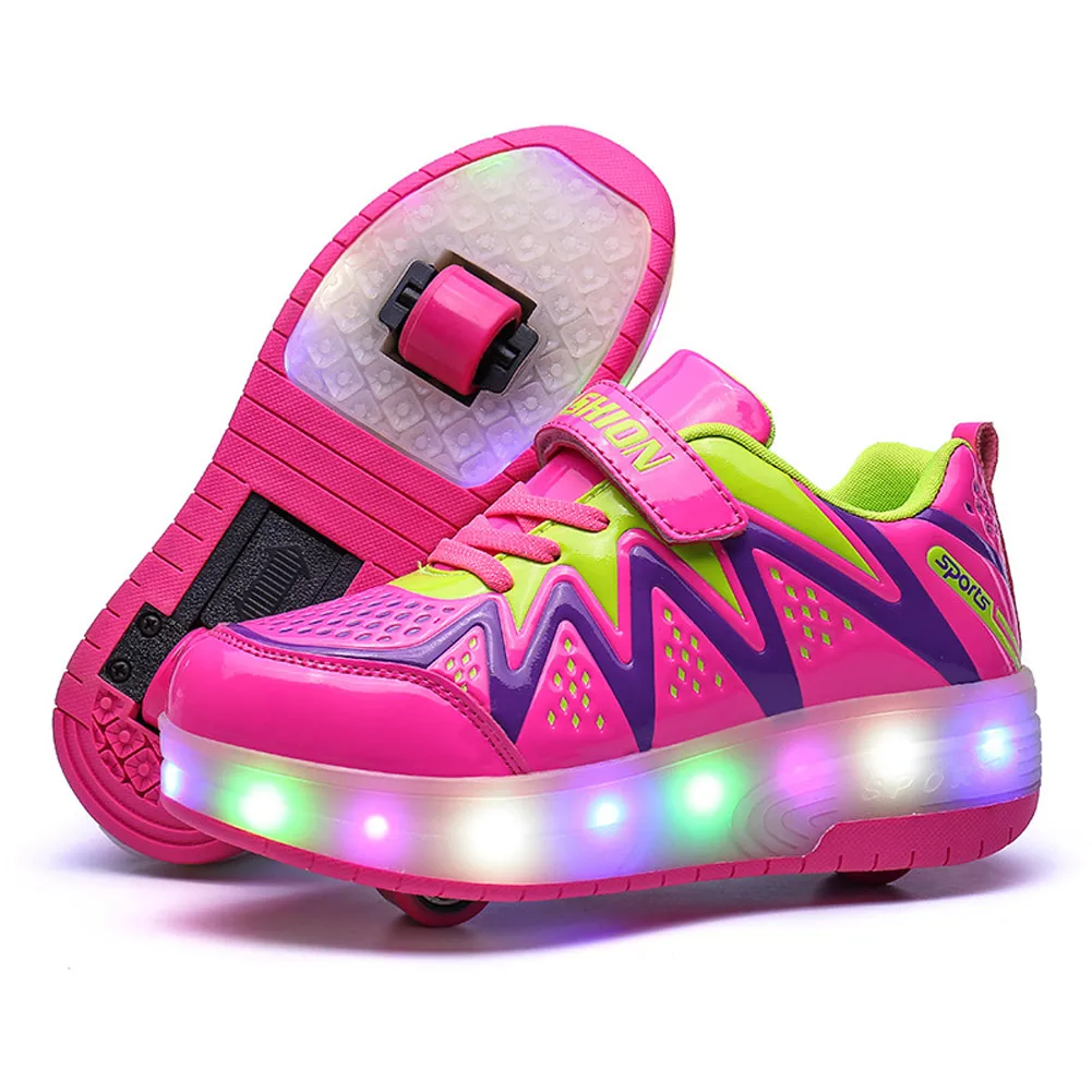 Kids Shoes Boy Running Sneakers Light Up Shoes Wheel Shoes Toddler Kids Anti-slip Shoes Fashion Design