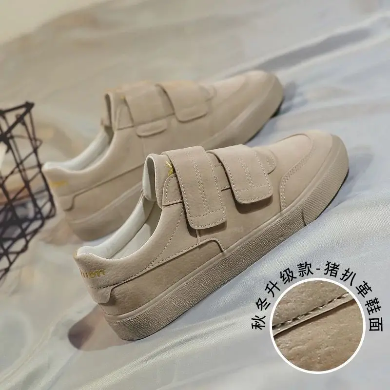 

Winter New Style Autumn Velcro Small White Shoes Women's 2019 Spring Students Versatile White Shoes Korean-style Leisure Board S