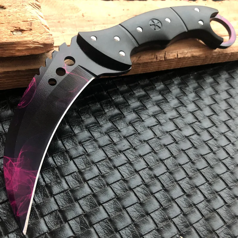 B Сверхмощный Skinner Hawkbill CSGO KARAMBIT тактический нож 5 цветов для охоты на открытом воздухе и выживания с фиксированным лезвием Ножи - Цвет: B