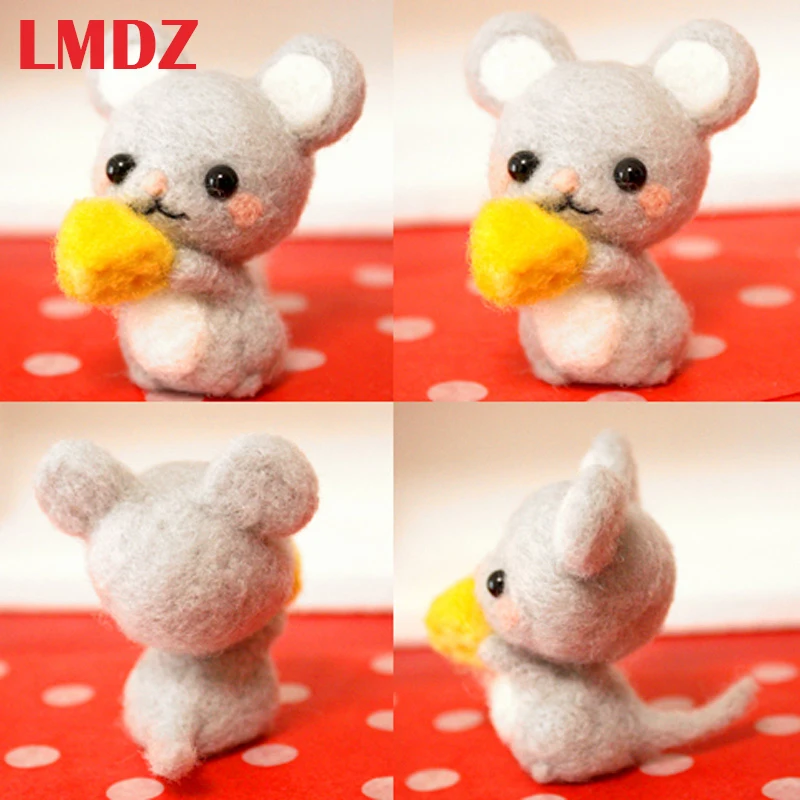 LMDZ 1 шт. Милая мышь ручной работы игрушка животное кукла шерстяная игла войлочный