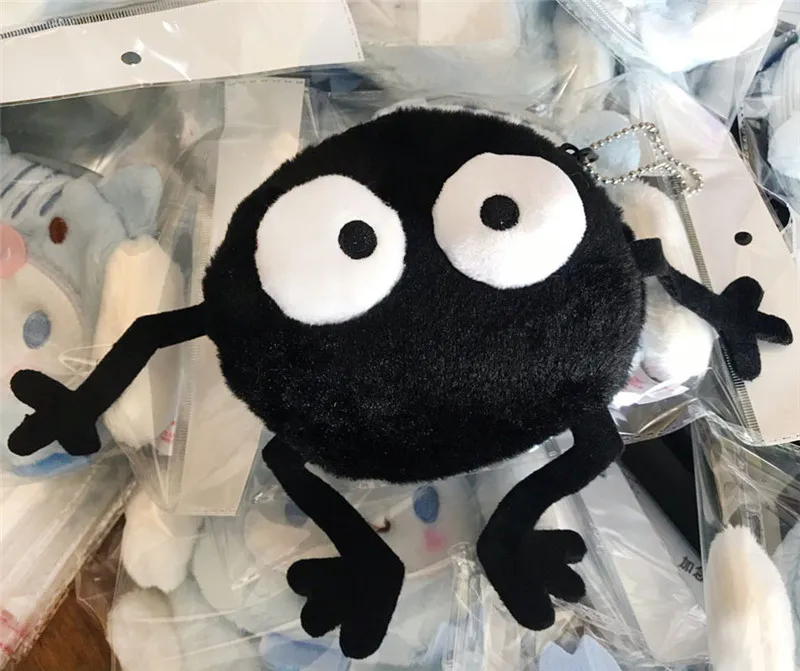 New Anime Cartoon  Plush Purse Wallet Black Cat Pikachu Mouse Bear Coal Seasame Street Anpanman Baikinman Mike Coin Bag (12)