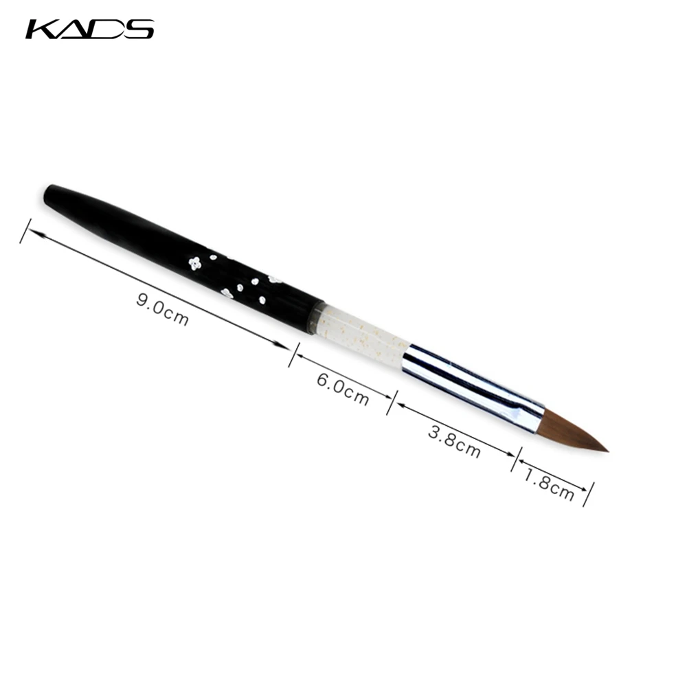 KADS Size 8# black Kolinsky Sable Brush.Professional kolinsky sable acrylic nail brush for acrylic brush 5