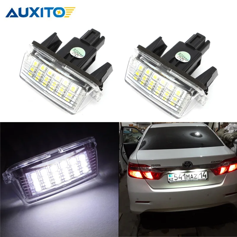 

2x Car License Plate Lamps LED Custom License Plate Lights For Toyota Yaris 2012-2014 for Camry 2013-2014 for Auris 2009 - 2010
