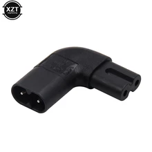 Адаптер 8 IEC 320 IEC320 iec C7-C8, 90 градусов, левый/правый угол, адаптер питания переменного тока, стандартный удлинитель