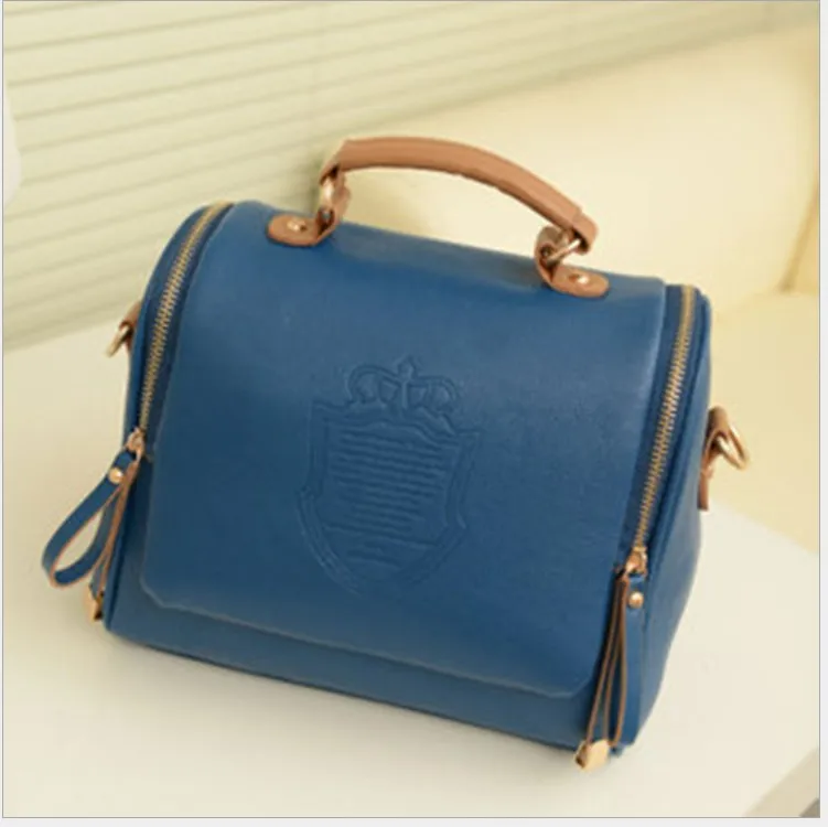 

2019 New Style Korean-style England Double Pull Crown Fashion Hand Shoulder Retro WOMEN'S Bag