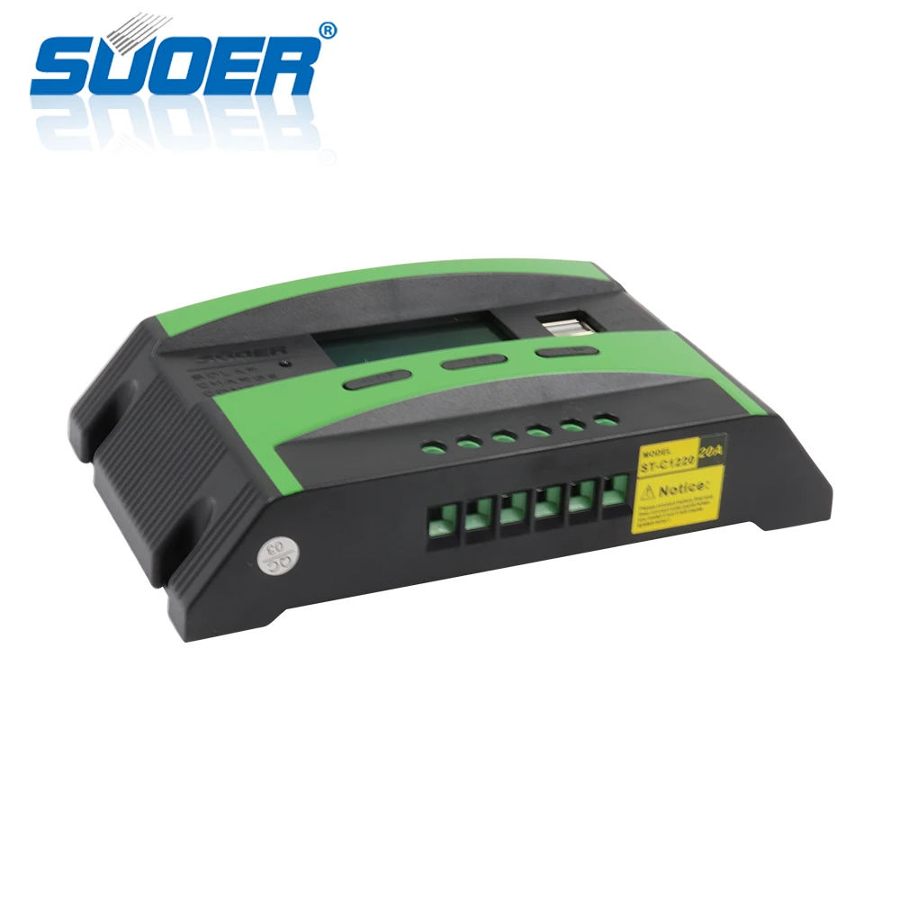 Suoer【 PWM Контроллер заряда 】 Двойные USB интерфейсы домашняя система солнечного