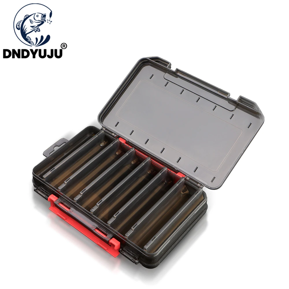 

DNDYUJU коробка для рыбалки с 14 отделениями, рыболовные аксессуары, коробки для крючков для приманки, двухсторонняя коробка для хранения, высокопрочная коробка для рыболовных снастей