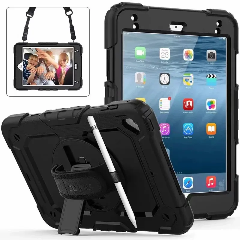 

7.9inch Tablet Case for Galaxy Tab E 8.0 T387 Case Heavy Duty 3-Layer Kickstand Combo Full Protect Skin Hand Strap Back Cover