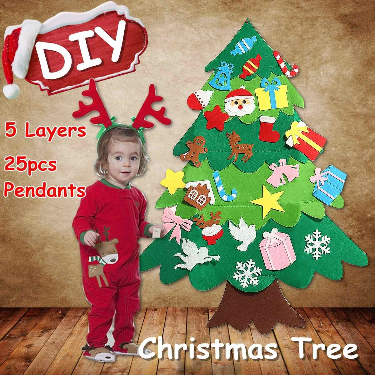 5 слоев DIY комплект для рождественской елки рождественская сцена украшения детские игрушки подарки для детей