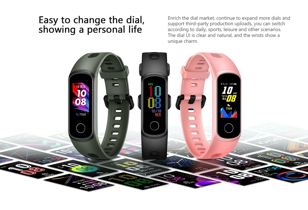 Браслет Honor Band 5i, умный браслет, зарядка через usb, контроль музыки, контроль уровня кислорода в крови, спортивный фитнес-браслет, бегущий трекер
