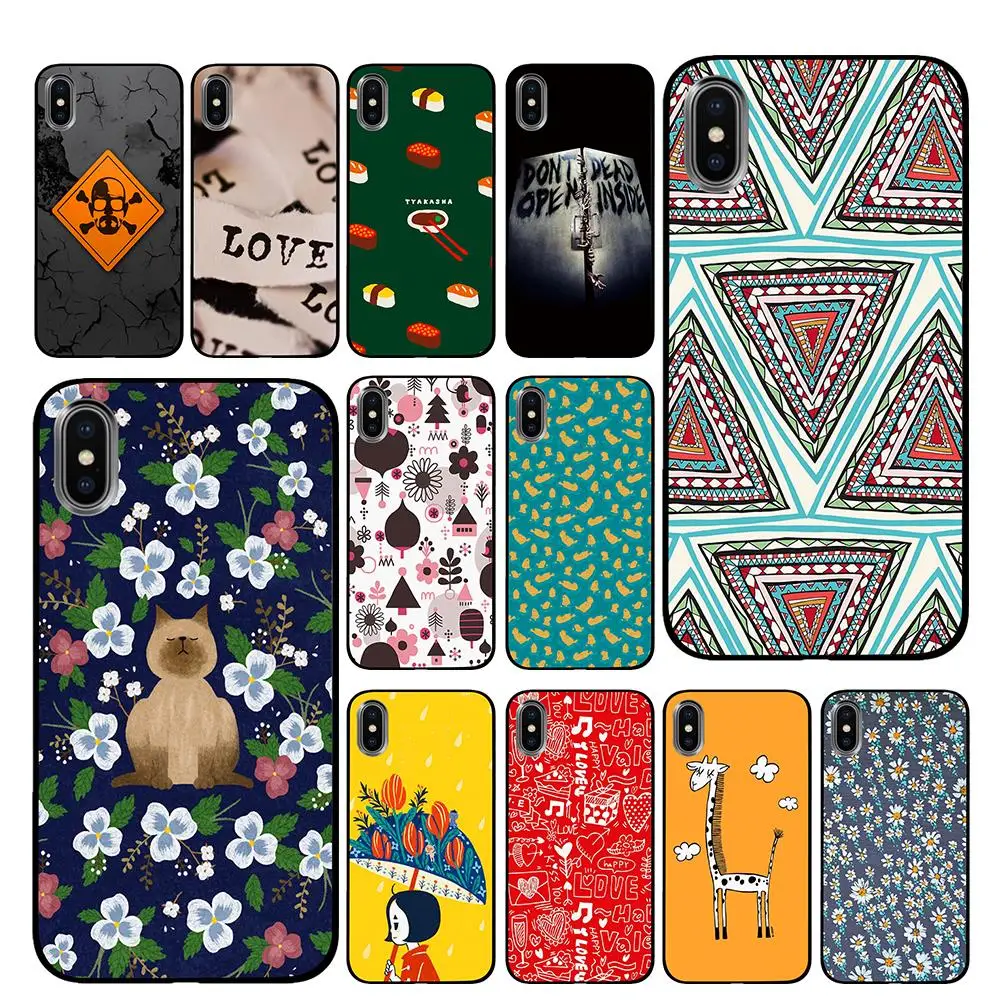 Обои с изображением жирафа черного ТПУ для iPhone 5 5S SE 6 6s 7 8 Plus X XS Max XR чехлы телефонов