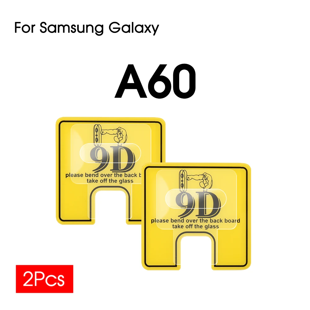 For A60 2 шт 9D полное покрытие закаленное стекло для samsung Galaxy S10e S10 Plus Note 10 Pro A30 A50 A70 A20 A60 защита для экрана камеры пленка - Цвет: For A60
