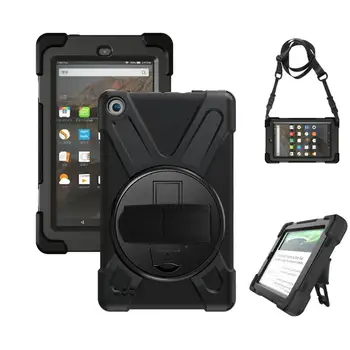 

For Samsung Galaxy Tab A 6 A6 10.1 P580 P585 Rugged PC+Silicone hard Cover w/360 Swivel Stand,Hand Strap & Neck Strap