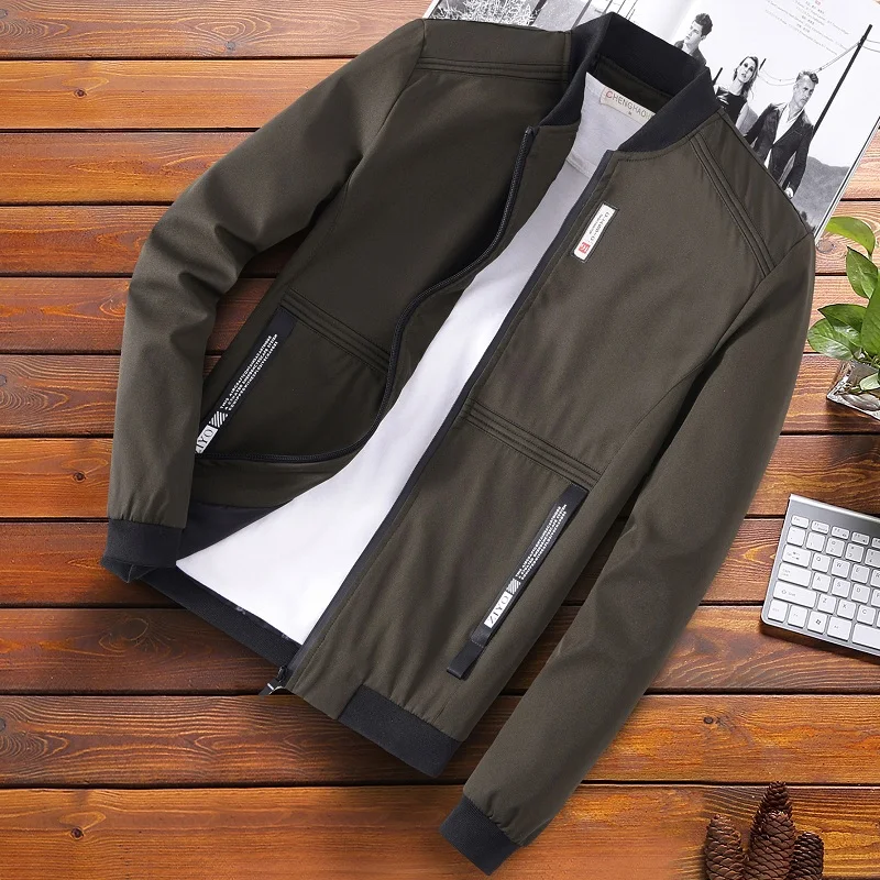 Модная мужская куртка-бомбер легкая ветровка Slim Fit Pilot Классическая куртка пальто мужские куртки больших размеров 8XL верхняя одежда бейсбол