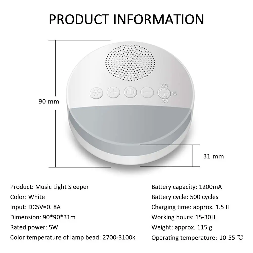 Белый шум машина для сна и релаксации для детского сна оповещение взрослых офис путешествия USB Перезаряжаемый/батарея тайм выключения