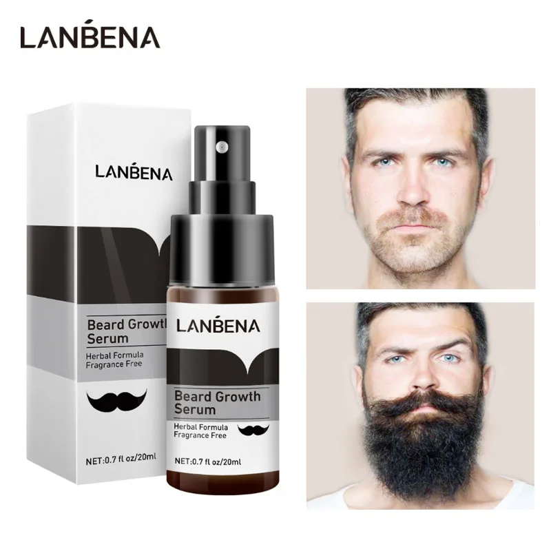 

LANBENA Beard Growth Serum Men Beard Growth Anti Hair Loss Improve Sparse Beard Nourish Hair Follicles Groomed Beard Care 20ml