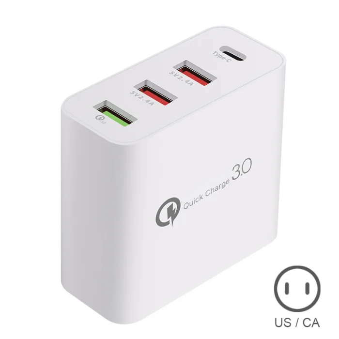 Настенное зарядное устройство адаптер 4 порта type C USB зарядное устройство адаптер Быстрая зарядка для домашнего офиса JA55