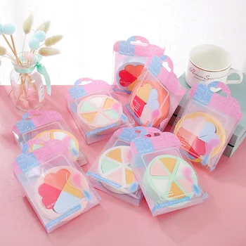 

8Pcs Pack Triangle Shaped Candy Color Soft Face Cleaning Pad Puff Cosmetic Puff Clean Sponge Wash Face Makeup Sponge Gifts