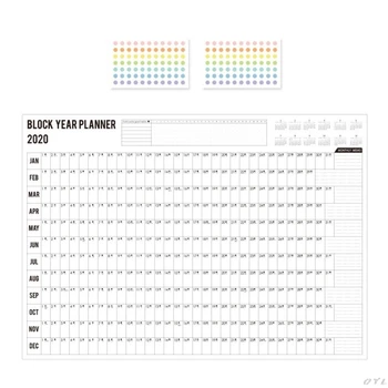 

2020 Yearly Calendar Year Planner Memo Annual Schedule Daily With Sticker Dots PXPA
