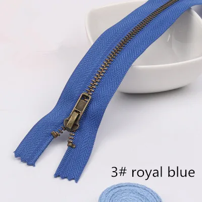 5 шт. Meetee 3#5#20 см закрытые Металлические молнии бронзовые зубы для карманных брюк сумка портной DIY Швейные Инструменты Аксессуары для одежды - Цвет: 3 royal blue