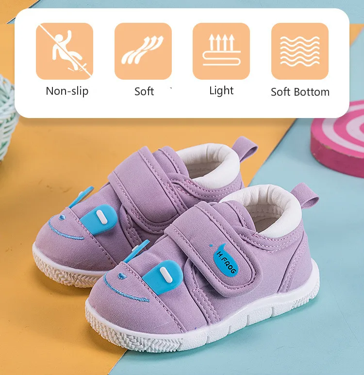 Обувь для малышей 1-2-3 лет, нескользящая обувь с мягкой подошвой для маленьких мальчиков и девочек, осенняя дышащая Спортивная Тканевая обувь для детей