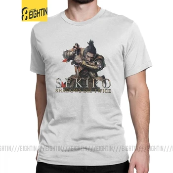 

Vintage Sekiro Shadows Die Twice T-Shirt Men Cotton T Shirts Wolf Souls Samurai Game Japanese Short Sleeve Tee Printing Tops