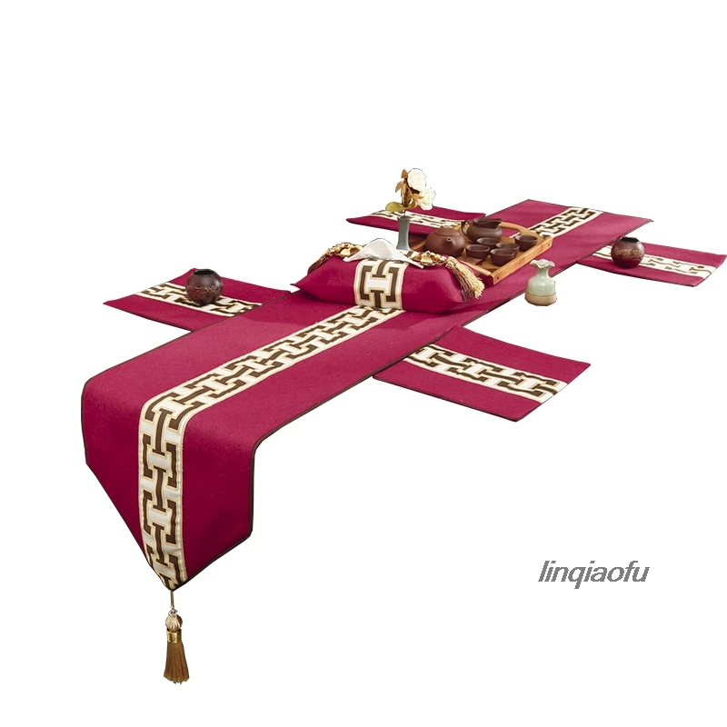 New Chinese modern minimalist table flag European American style garden tablecloth coffee table cloth bed towel Table runner