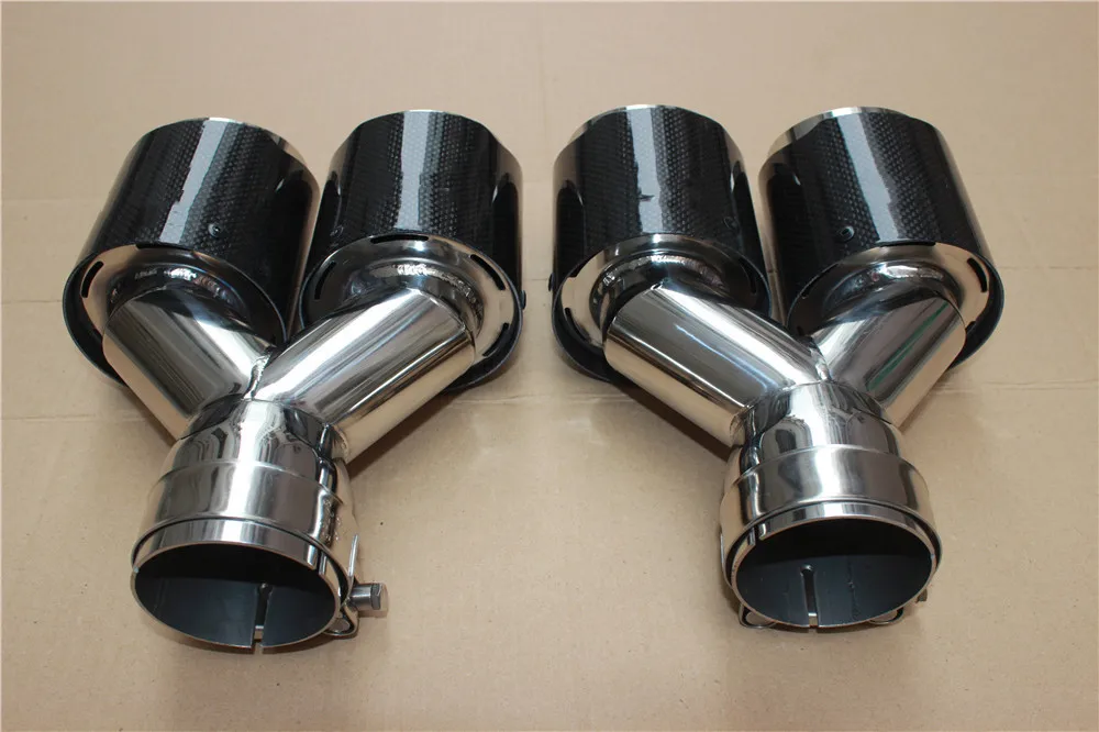Одна пара Inlet63mm-Outlet 89 мм(двойной) для akrapovic выхлопная насадка хвост из углеродного волокна наконечник выхлопной трубы хвост quad наконечник