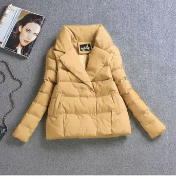 

Cotton Coat Women's Autumn Winter Jacket Short 2019 New Suit Collar Slim Cotton Jacket Women Thin Coats Ladies Padded Jacket