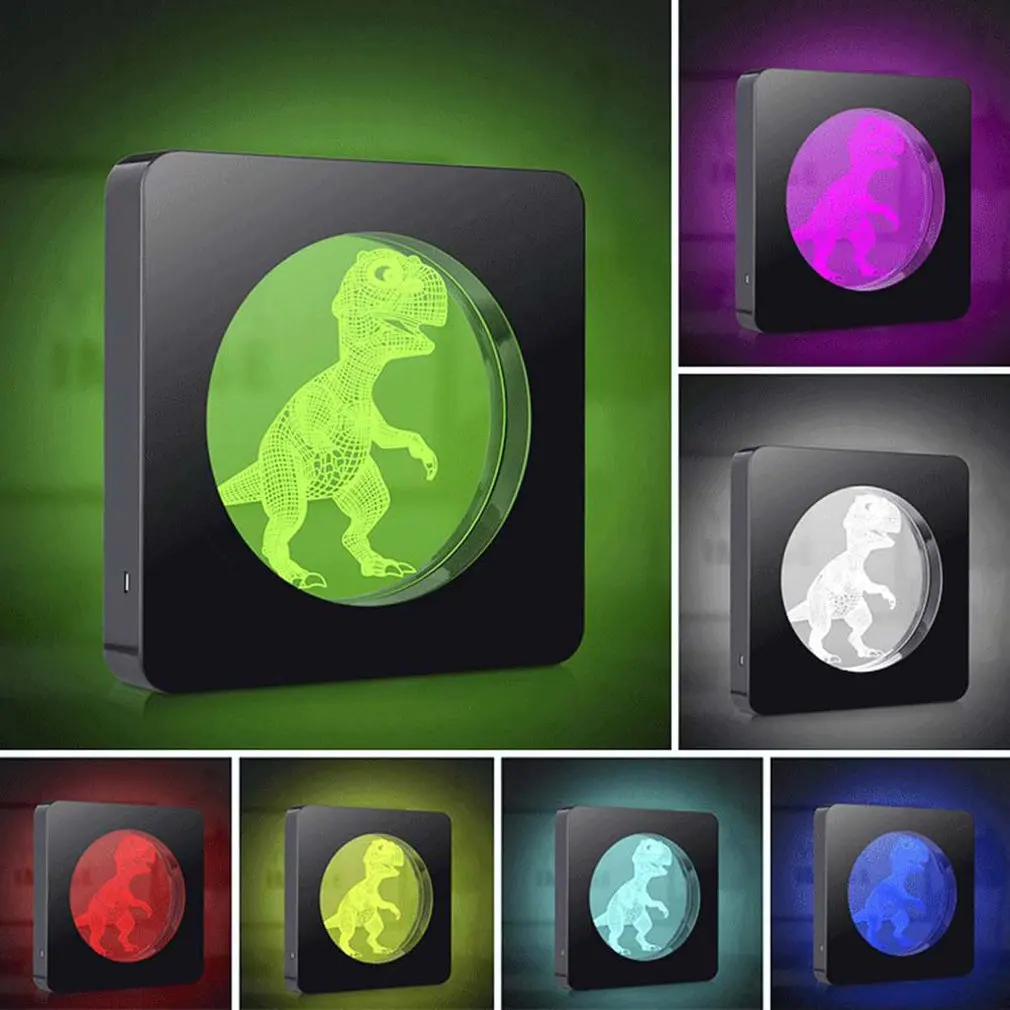 16 Color 3D Night Light dinosaur LED Night Lights Eye Care Gift touch lithium battery remote control Light Bedside Night Lamp