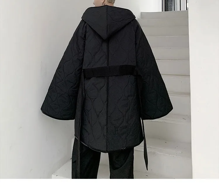 XITAO размера плюс черная парка модная новинка зимняя карманная повязка с длинным рукавом с капюшоном воротник миноритарное Свободное пальто DMY2025