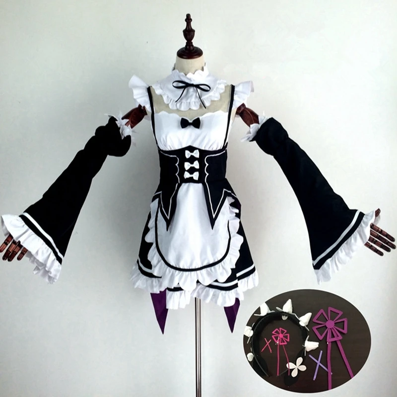 Аниме Re:zero Kara Hajimeru Isekai Seikatsu жизнь в другом мире ОЗУ Rem Косплэй костюм платье