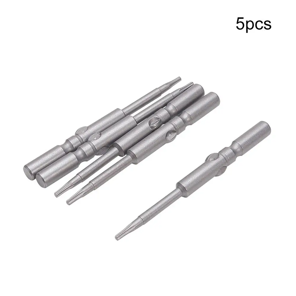 10 Pcs 60mm Long 5mm Dia Round Shank T10 Magnetic Torx Security Screwdriver Bits