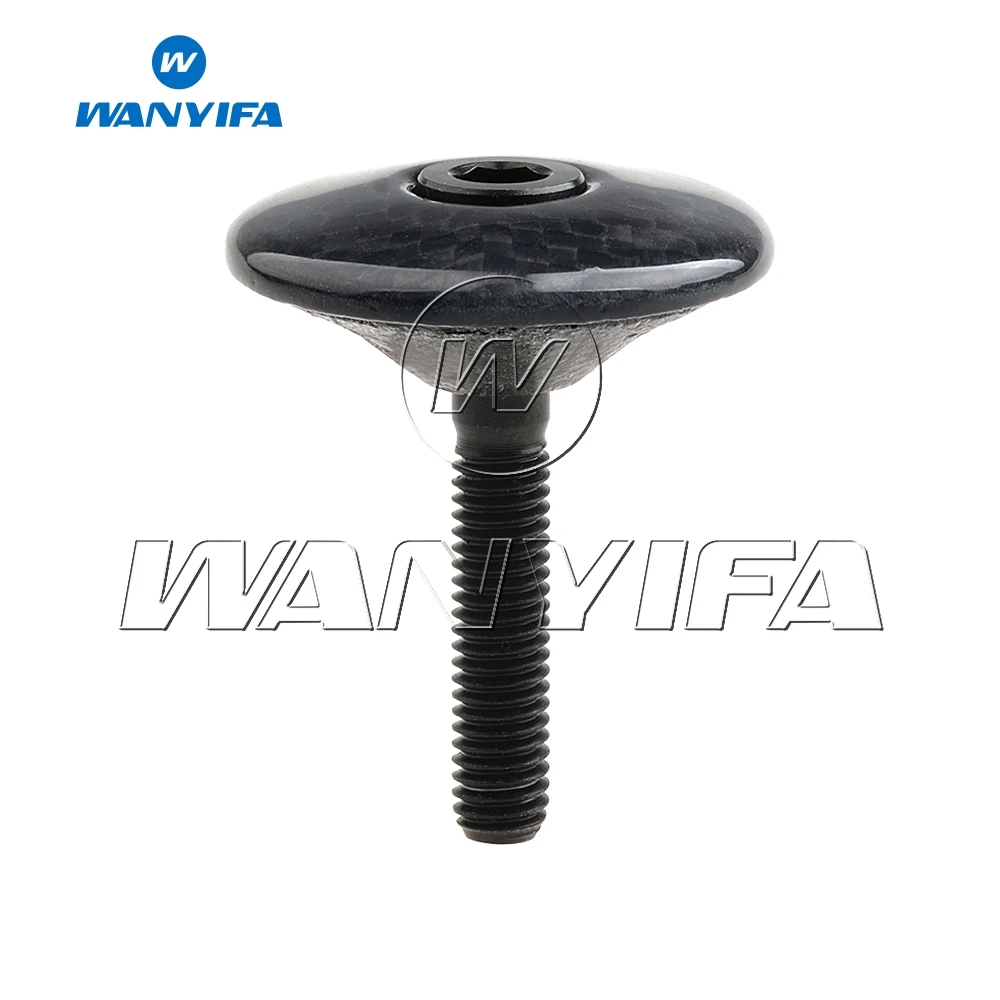 Glossy black Титановый "Wanyifa" Болт глянцевая/матовая Кепки+ M6x35mm велосипеда многоцветный болт - Цвет: Glossy black