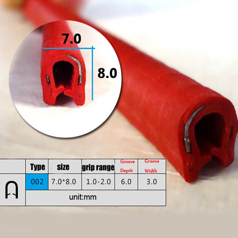 

4m red color pvc car door window decorate edge sealing strip