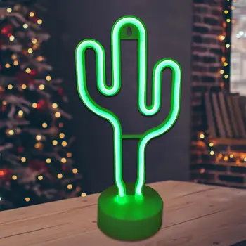 

Rainbow Led Neon Light Cactus Night Light Holiday Christmas Party Wedding Decorations Kids Room Home Decor Cactus Neon Lamp