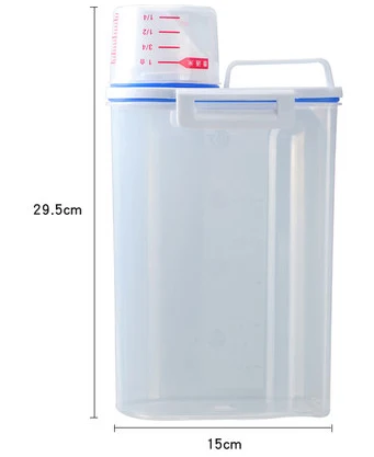 2.5 L size Бутылка для хранения для мытья дома емкость для муки домашняя большая емкость для мытья Емкость для порошка коробка с мерной крышкой чашки - Цвет: 2.5 L size