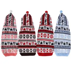 Мультяшный теплый Рождественский свитер для собак, одежда с капюшоном для маленьких собак, верхняя одежда для питомца, вязаная куртка