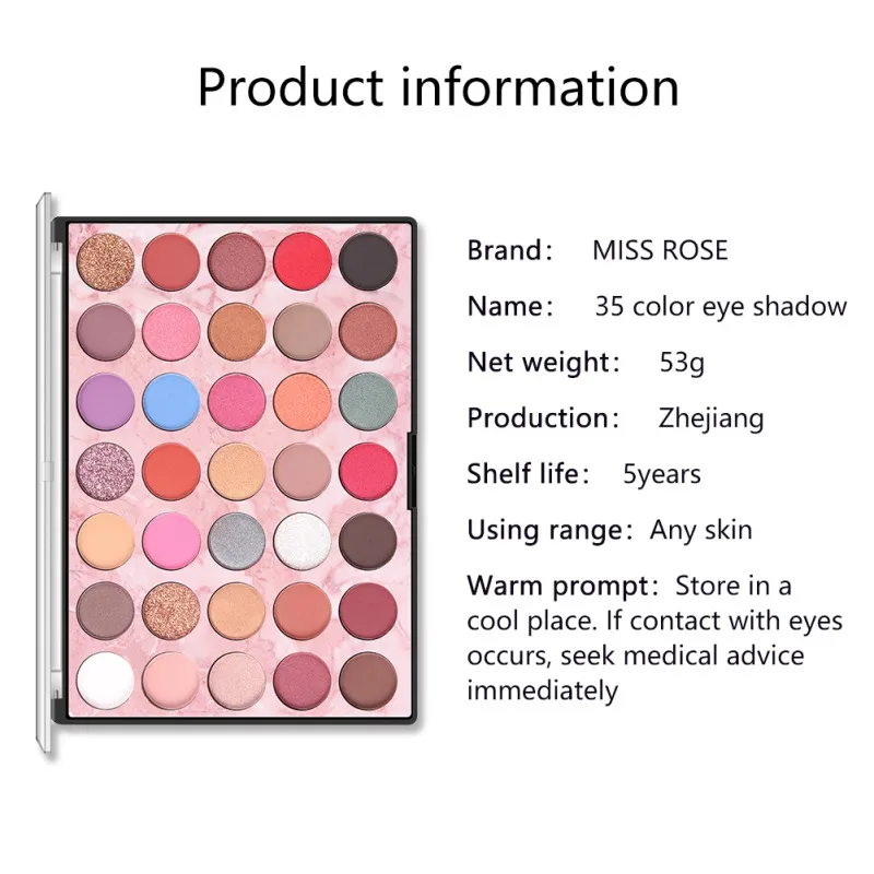 35 цветов блеск хайлайтер Shimmer Make up Тени для век Палетка с пудрой матовые тени для век power Palette