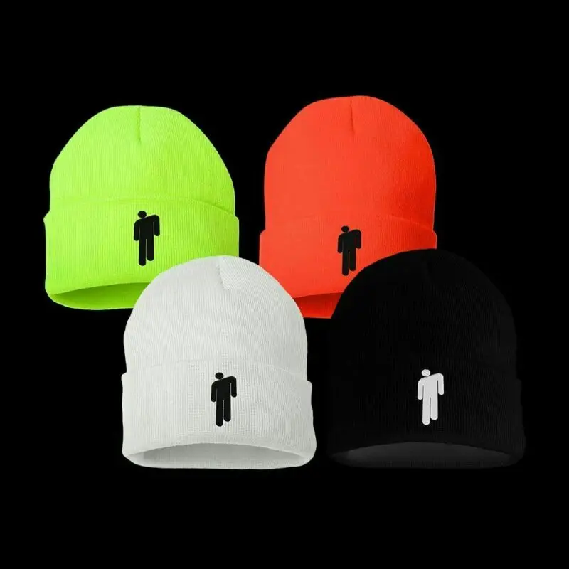 5 цветов унисекс для женщин и мужчин Skullies Beanies Billie Eilish Beanie Stickman Knit Hat Bonnet зимняя теплая вязаная шапка шапки для унисекс