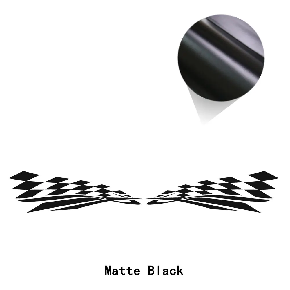 matte black 2X клетчатый флаг стиль двери автомобиля боковые полосы тела Виниловая наклейка для MINI Cooper S Clubman F54 One JCW аксессуары - Название цвета: matte black