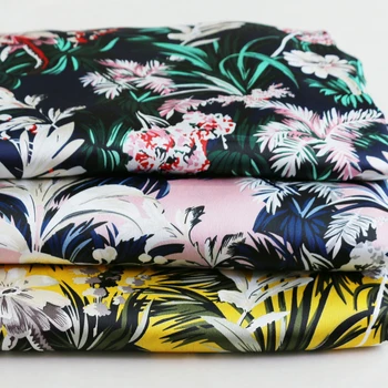 

100cm*150cm Soft Silky Polyester Charmeuse Fabric Crepe Dress Shirt Skirt Material Non-transparent