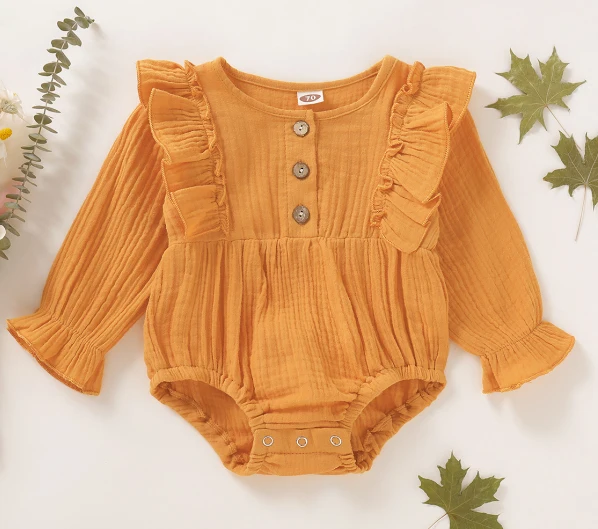 Хлопковый льняной комбинезон для новорожденных девочек, боди пляжный костюм, одежда - Цвет: B