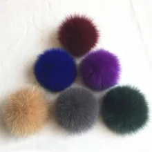 Натуральный большой натуральный Лисий Мех помпоны для вязаных шапочек Skullies шапки пушистый натуральный мех пушистый шарик брелок для одежды шапки