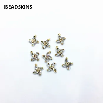 

New arrival! 15x14mm 30pcs/lot Zircon Flower shap charm/Connectors for Necklace,Earrings parts,hand Made Jewelry DIY