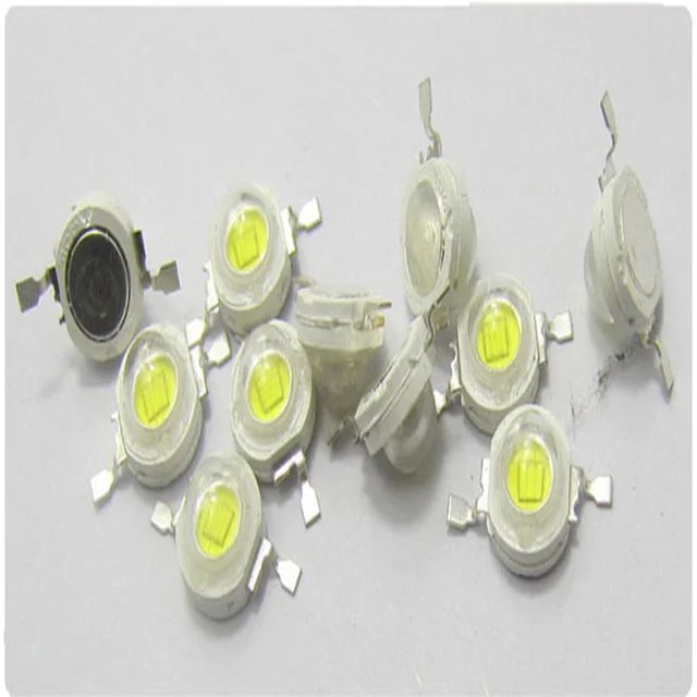 10pcs led lamp beads 1W lamp beads 1W3W5W  power lamp beads car lights flashlight miner's lamp vertical white light spotlight White 6500K