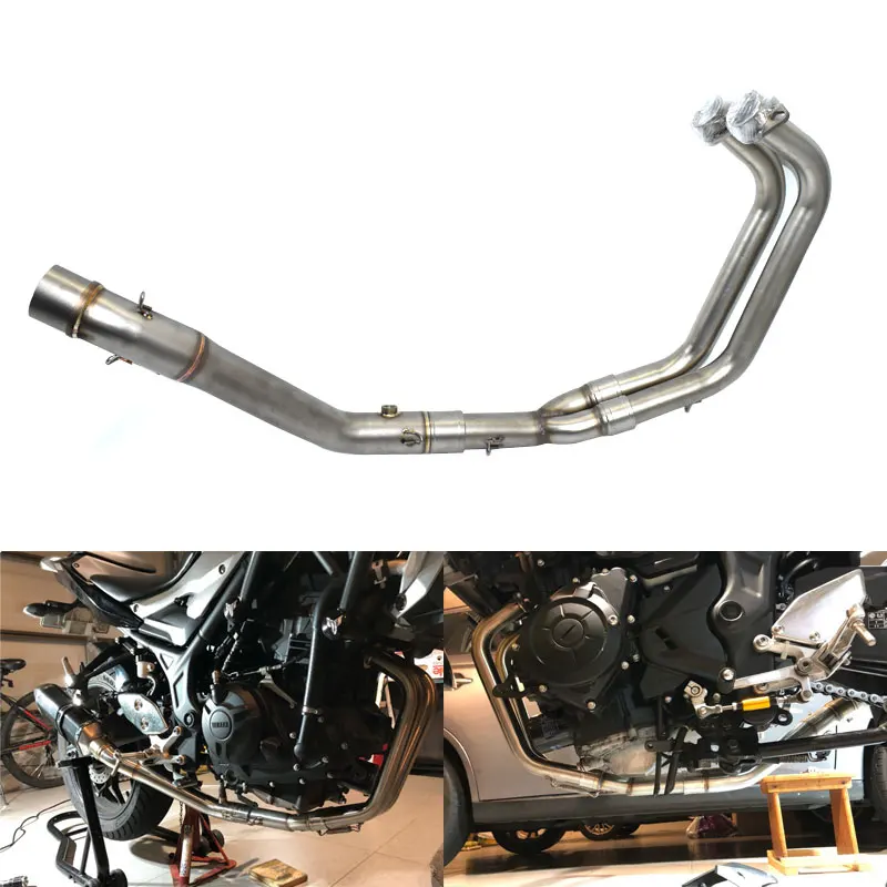 

For YAMAHA YZF R25 R3 2015 2016 2017 2018 2019 Full Exhaust SystemS pipe middle Link pipe slip on Mid Tube