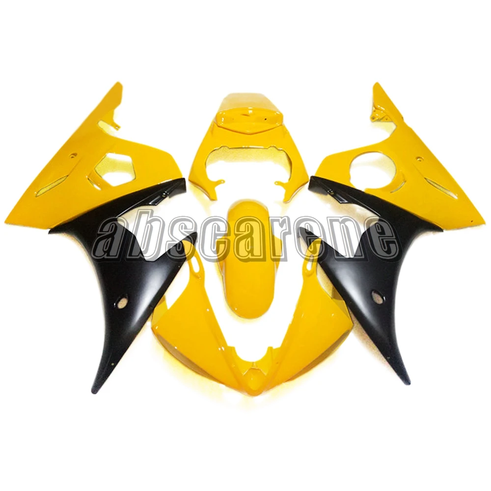 R6 2005 Полный комплект обтекателей для мотоцикла Yamaha YZF600 R6 2003 2004 2005 R6 03 04 05 ABS пластик впрыска кузова глянцевый желтый черный - Цвет: R6 2005